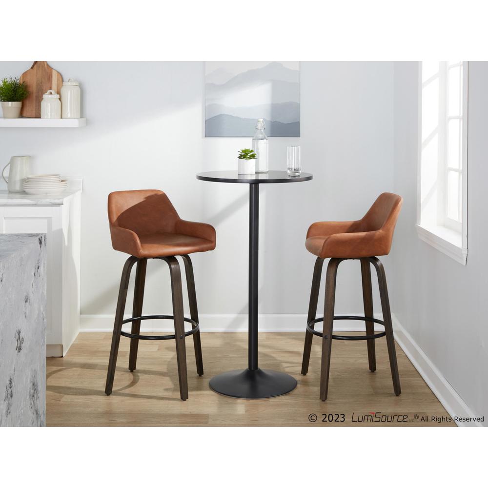 Brown Daniella 30" Fixed-Height Barstool - Set of 2. Picture 9