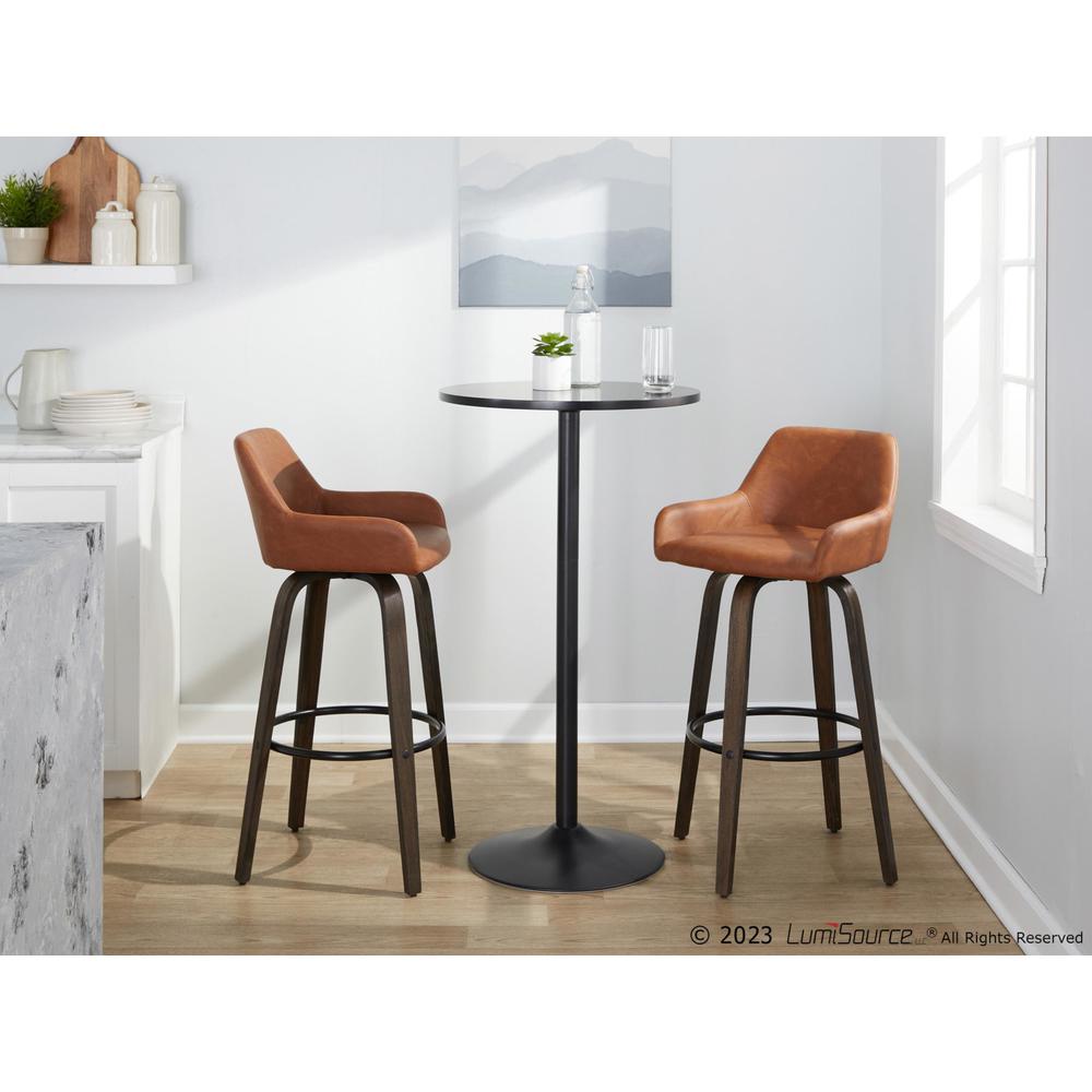 Brown Daniella 30" Fixed-Height Barstool - Set of 2. Picture 10