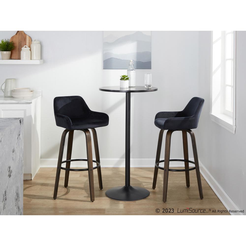 Brown Daniella 30" Fixed-Height Barstool - Set of 2. Picture 9