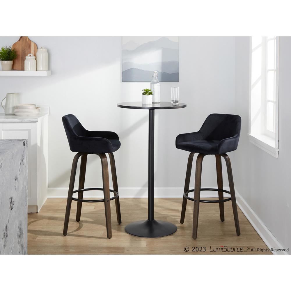 Brown Daniella 30" Fixed-Height Barstool - Set of 2. Picture 10
