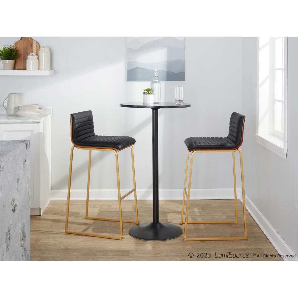 Gold Mason Mara 30" Fixed-Height Barstool - Set of 2. Picture 7