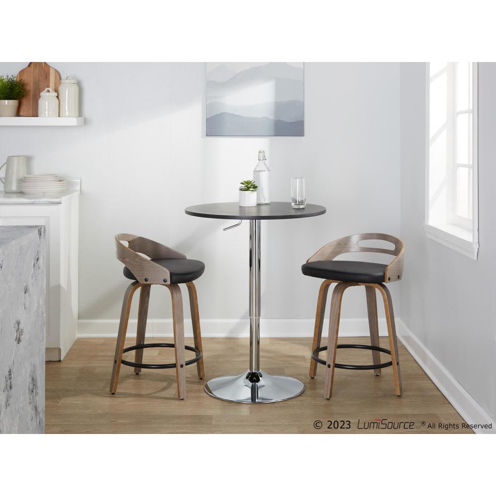 Grey Cassis 24" Fixed-Height Counter Stool - Set of 2. Picture 7