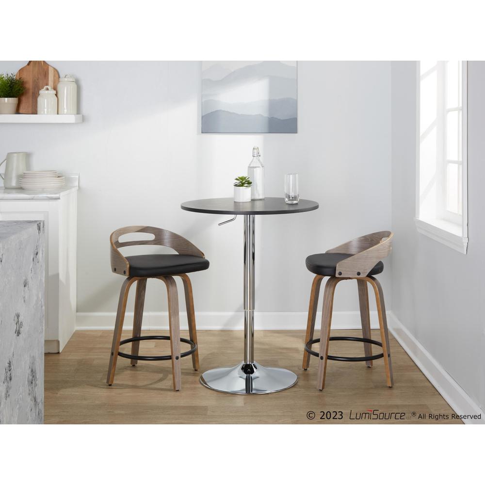 Grey Cassis 24" Fixed-Height Counter Stool - Set of 2. Picture 8