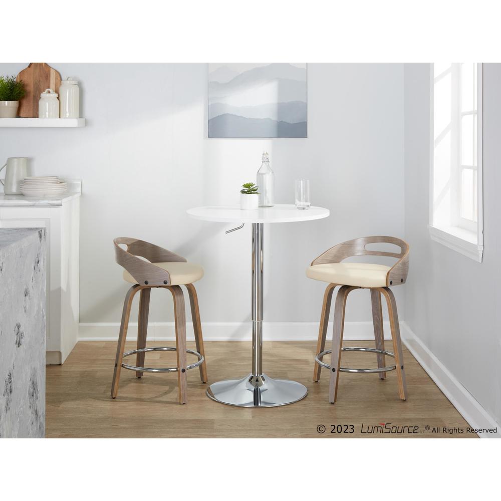 Grey Cassis 24" Fixed-Height Counter Stool - Set of 2. Picture 7