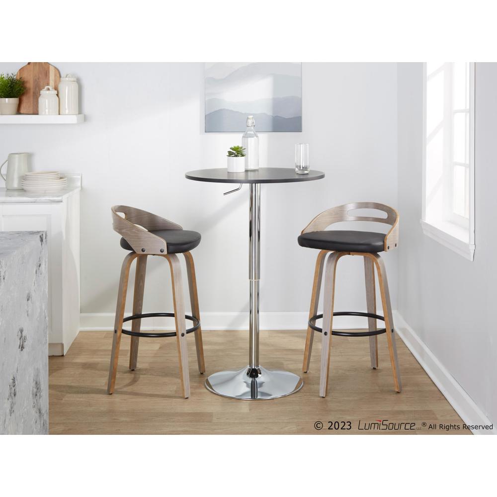 Grey Cassis 30" Fixed-Height Barstool - Set of 2. Picture 9