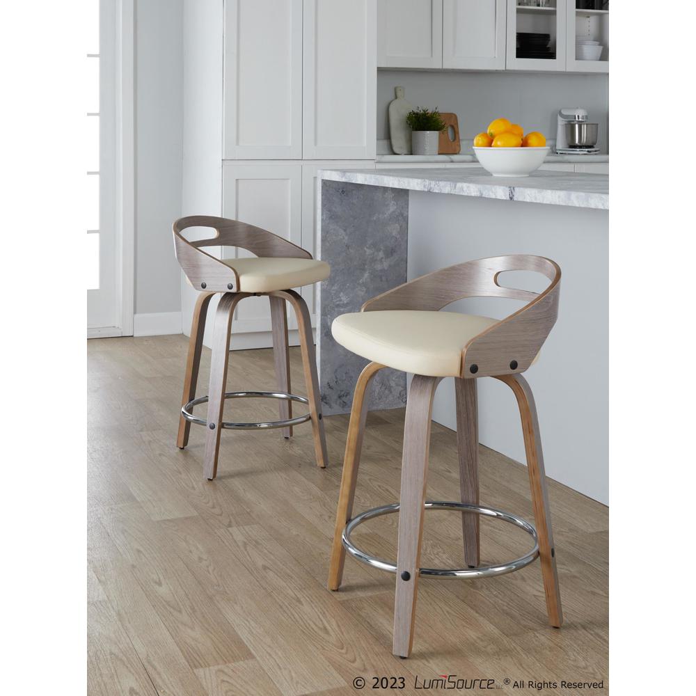 Grey Cassis 24" Fixed-Height Counter Stool - Set of 2. Picture 9