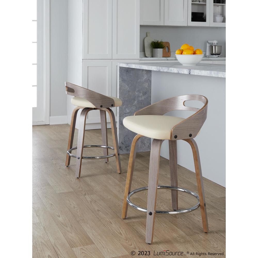Grey Cassis 24" Fixed-Height Counter Stool - Set of 2. Picture 10