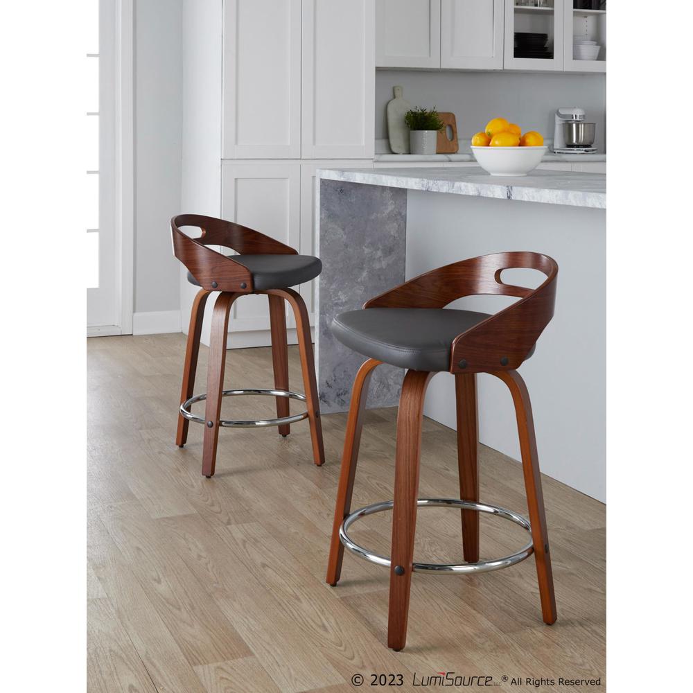 Brown Cassis 24" Fixed-Height Counter Stool - Set of 2. Picture 9