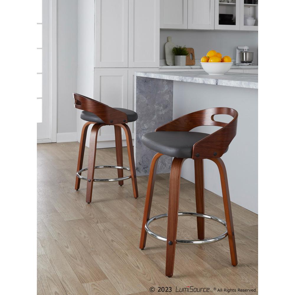 Brown Cassis 24" Fixed-Height Counter Stool - Set of 2. Picture 10