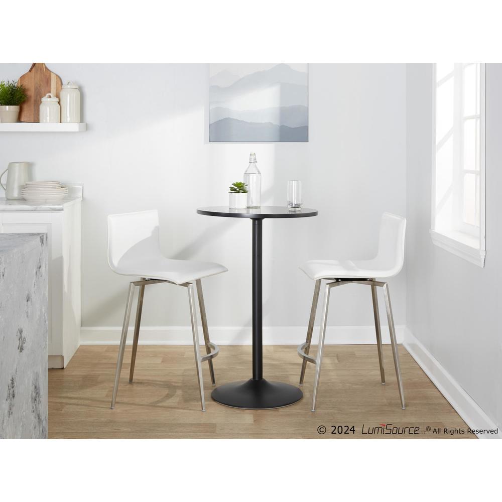 Silver Mara Upholstered 26" Fixed-Height Counter Stool - Set of 2. Picture 10