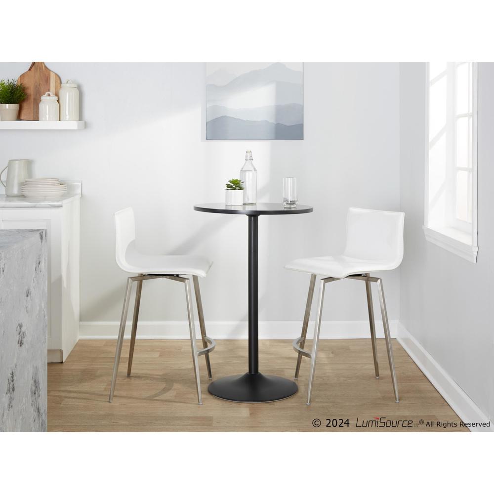 Silver Mara Upholstered 26" Fixed-Height Counter Stool - Set of 2. Picture 11