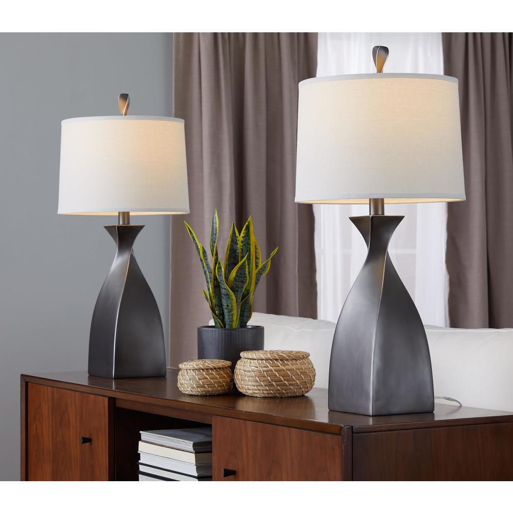 Grey Curvo 30" Polyresin Table Lamp - Set of 2. Picture 7