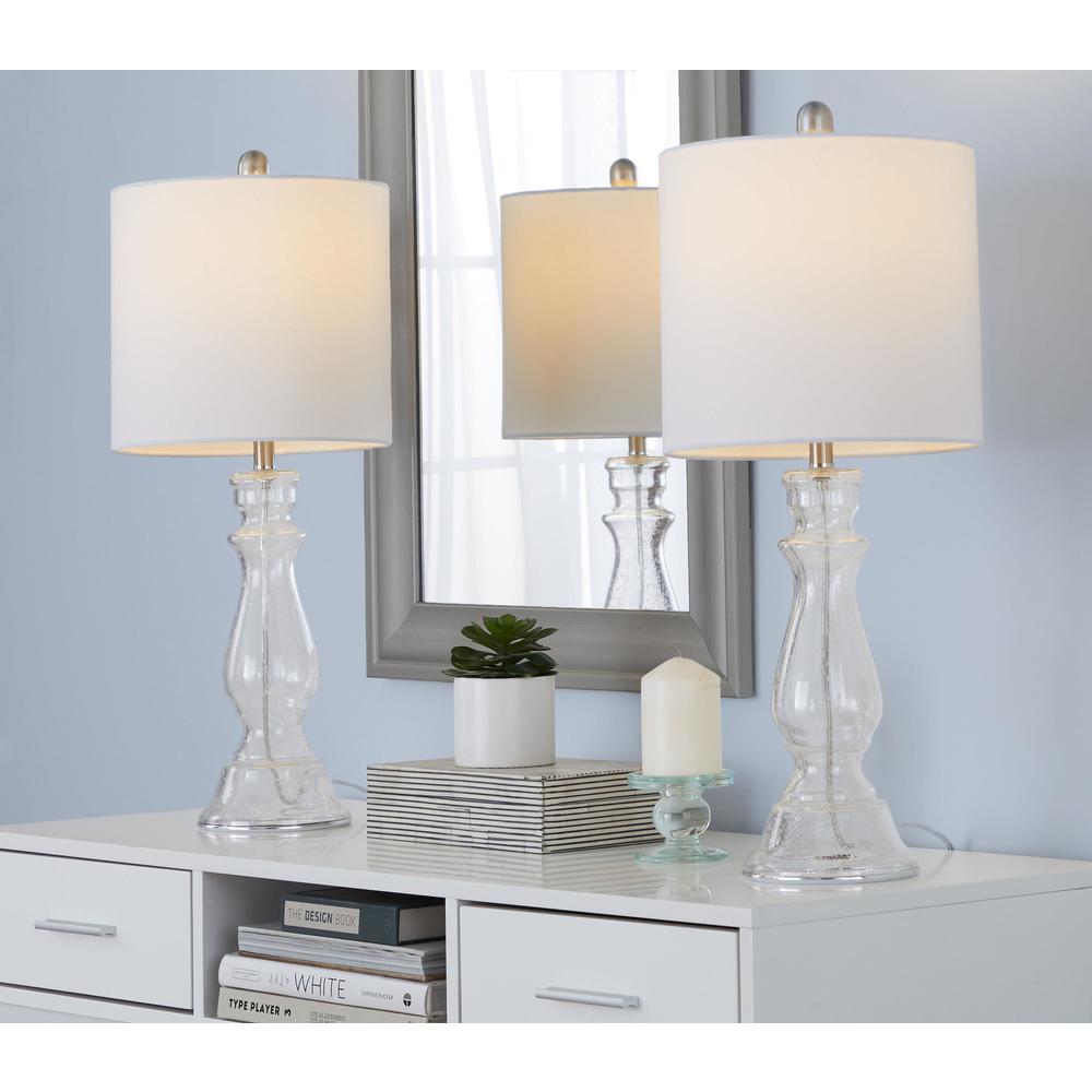 Clear Bishop 24" Glass Table Lamp - Set of 2. Picture 6