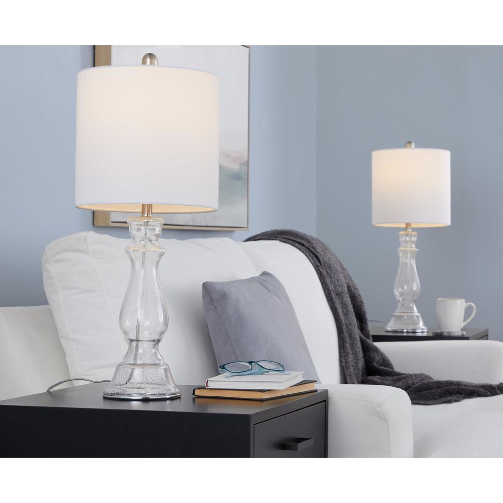Clear Bishop 24" Glass Table Lamp - Set of 2. Picture 7