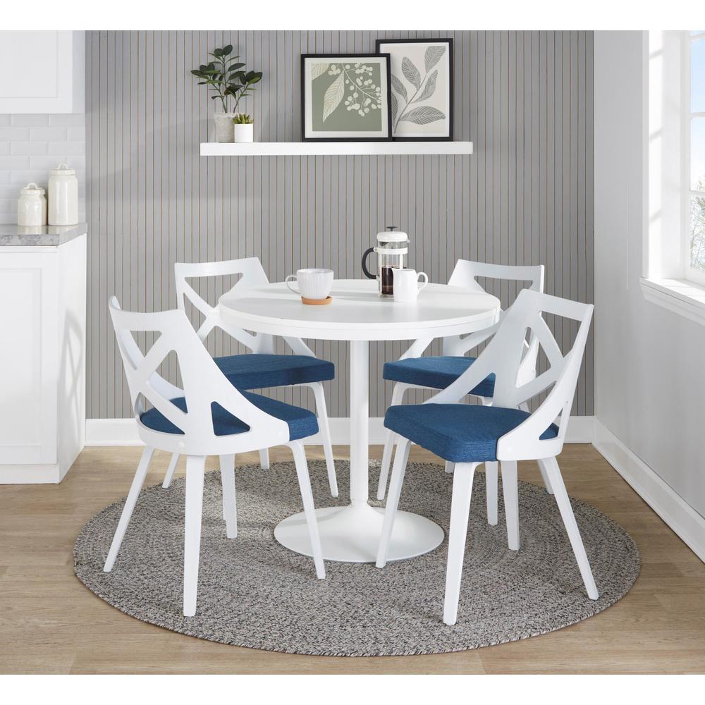 White Dakota-Charlotte Dining Set - 5 Piece. Picture 3