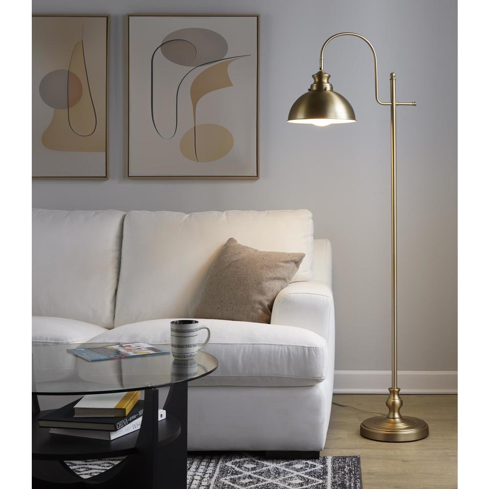Gold Metal Emery Reader 64" Metal Floor Lamp. Picture 13