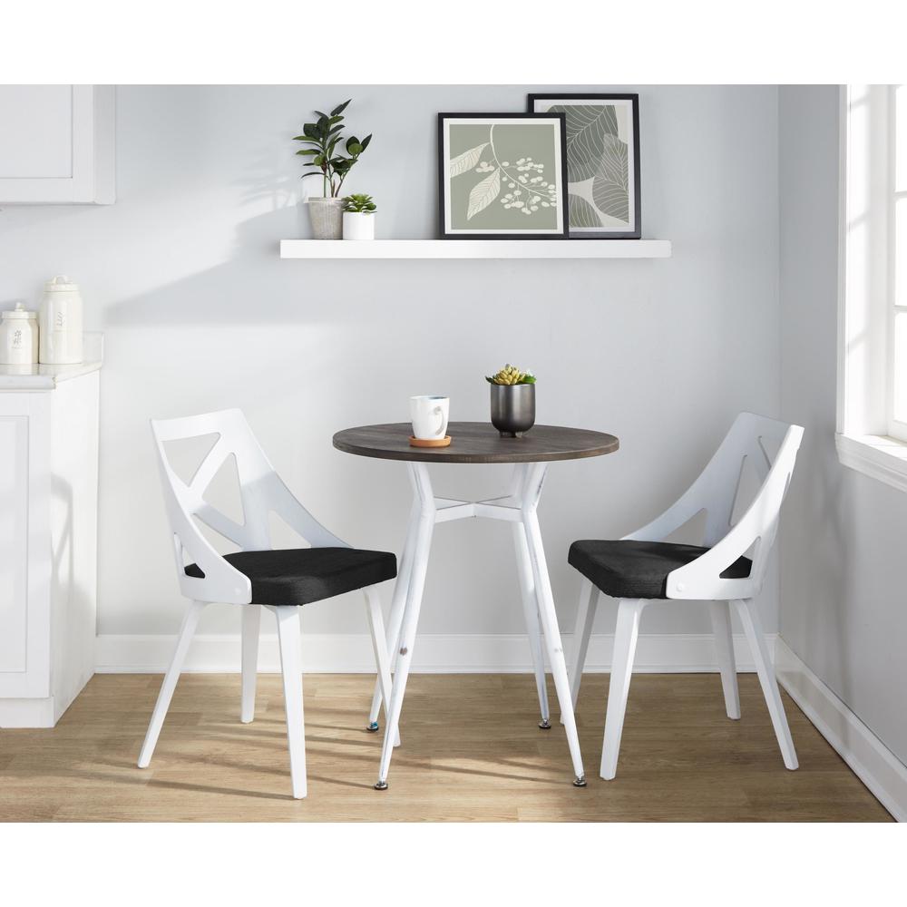 White Clara-Charlotte Round Dinette Set - 3 Piece. Picture 3