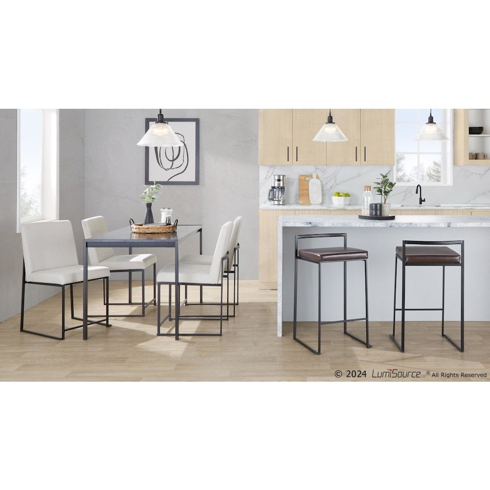 Fuji Stacker 26" Fixed-Height Counter Stool - Set of 3 in Black Metal. Picture 10