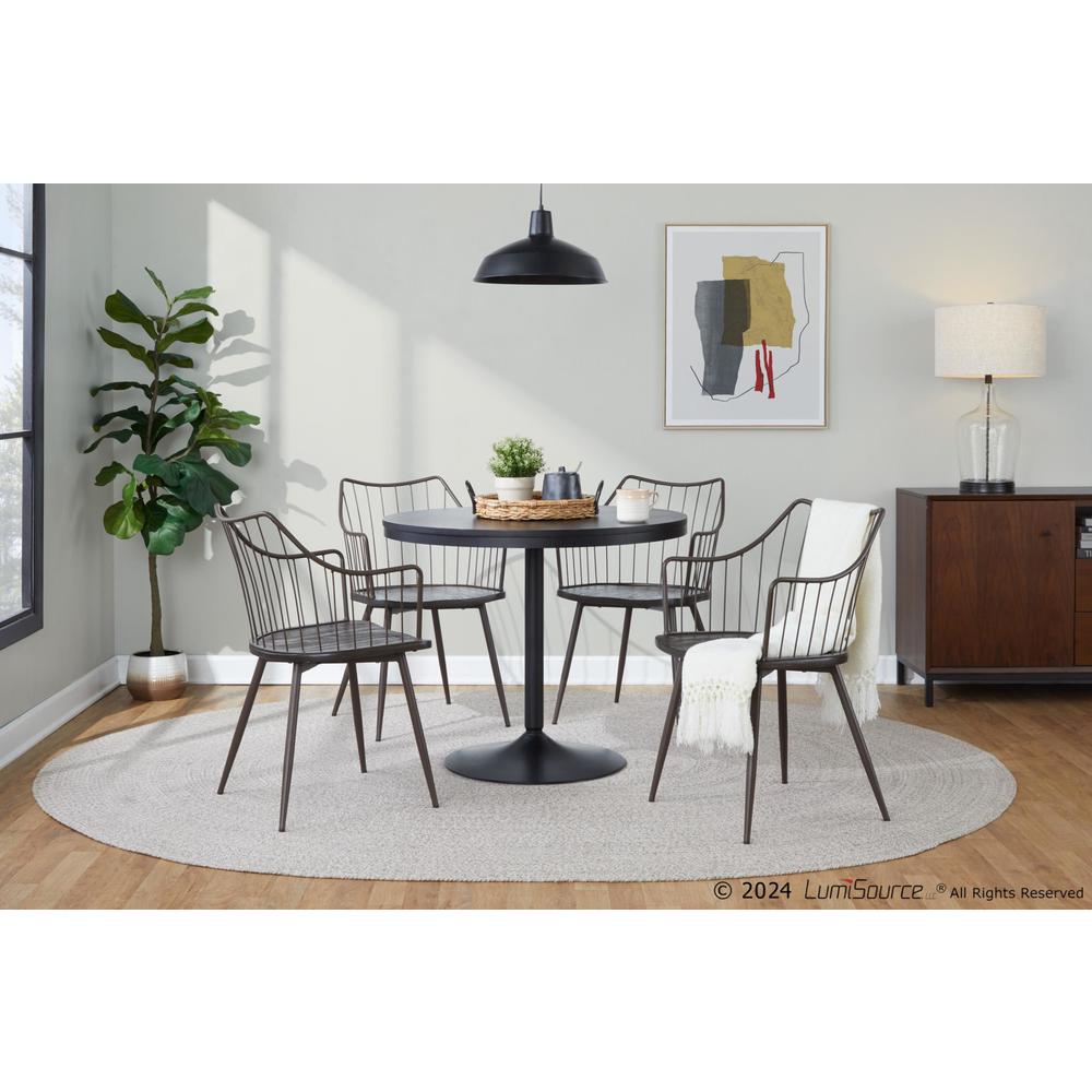 Black Dakota-Winston Dining Set - 5 Piece. Picture 3
