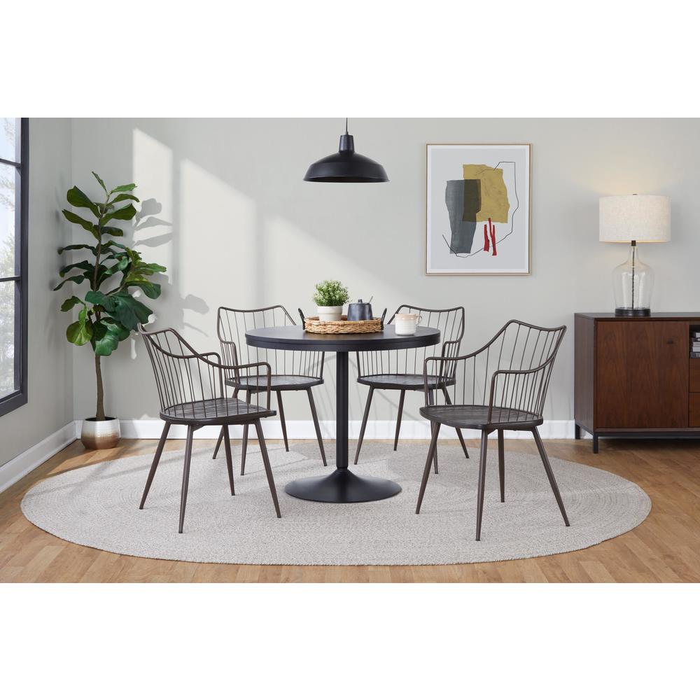 Black Dakota-Winston Dining Set - 5 Piece. Picture 5
