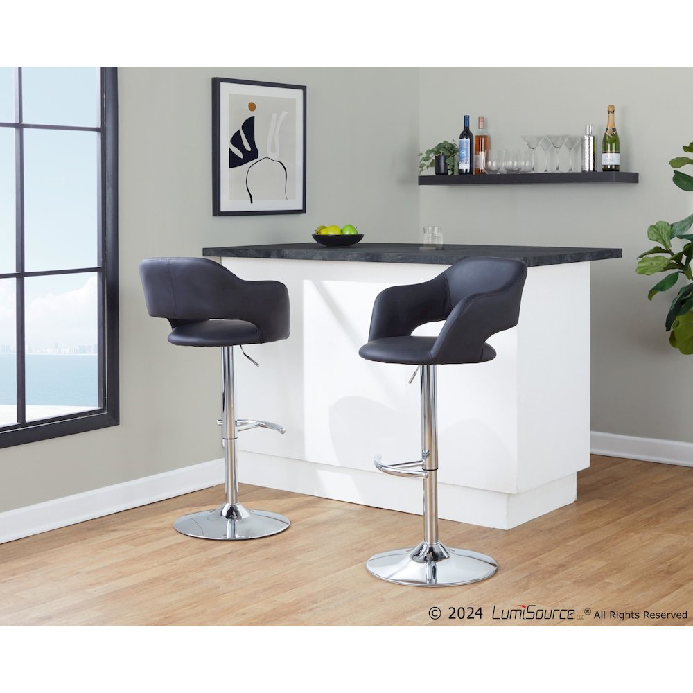Margarite Adjustable Barstool - Set of 2. Picture 9