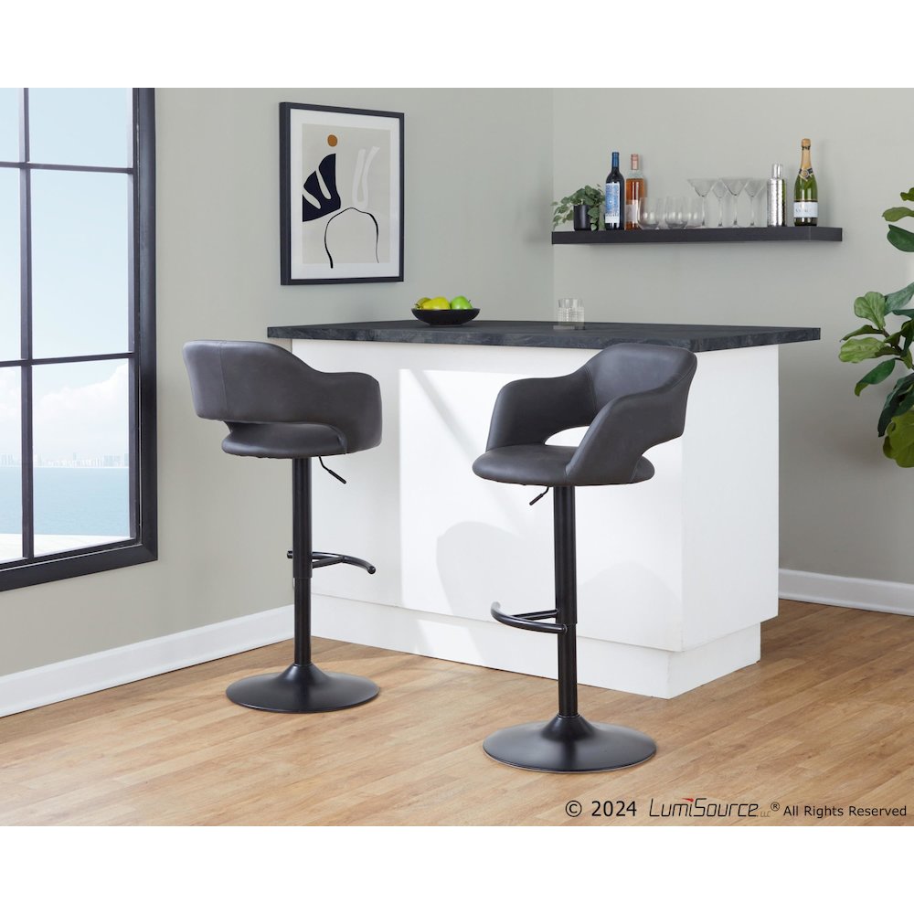Margarite Adjustable Barstool - Set of 2. Picture 7