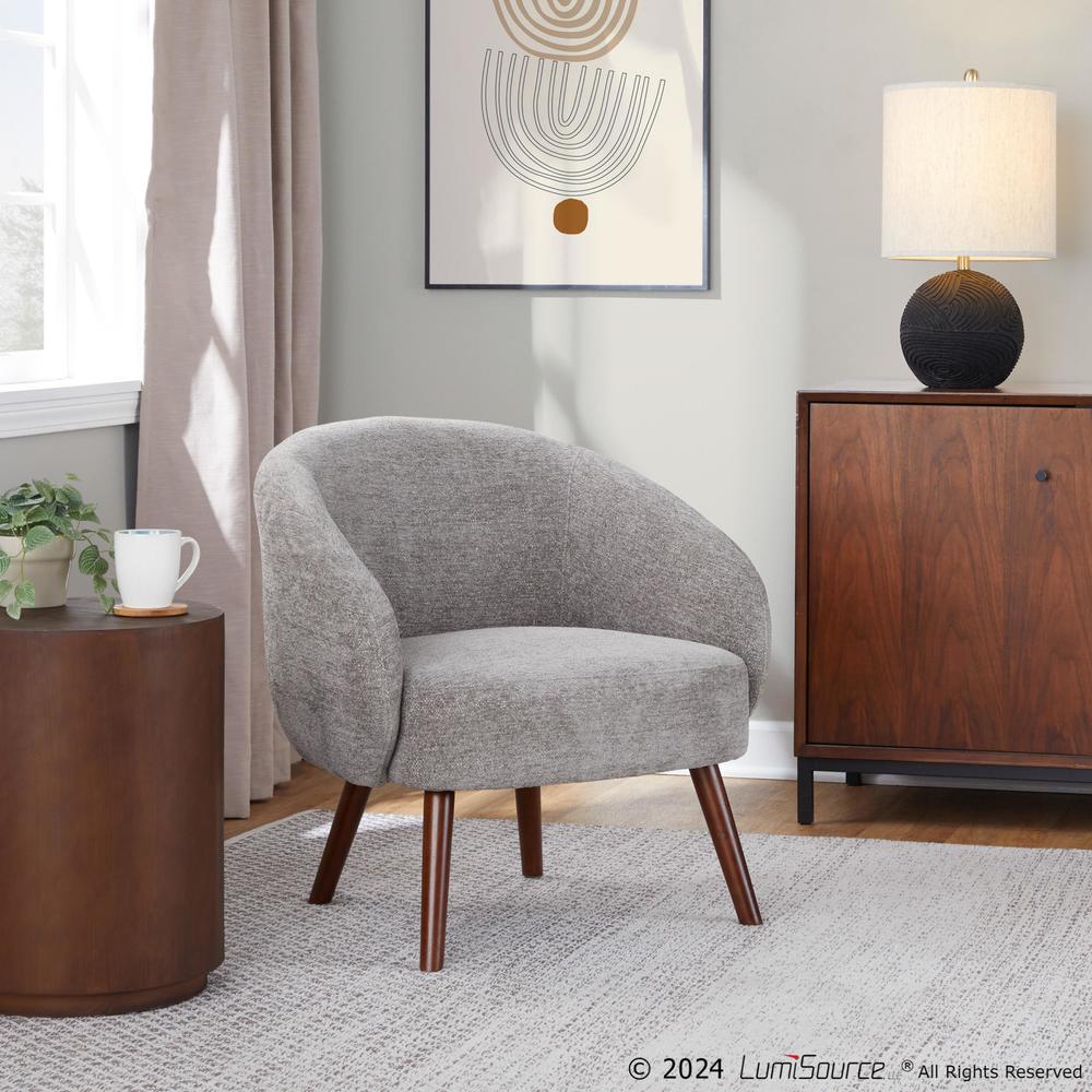Walnut Wood, Grey Fabric Ashland Lounge Chair. Picture 7