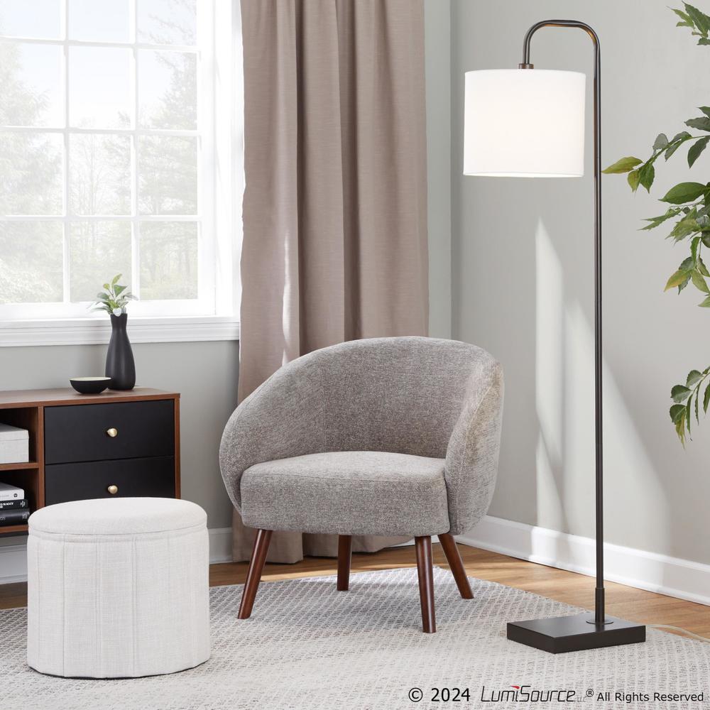 Walnut Wood, Grey Fabric Ashland Lounge Chair. Picture 8