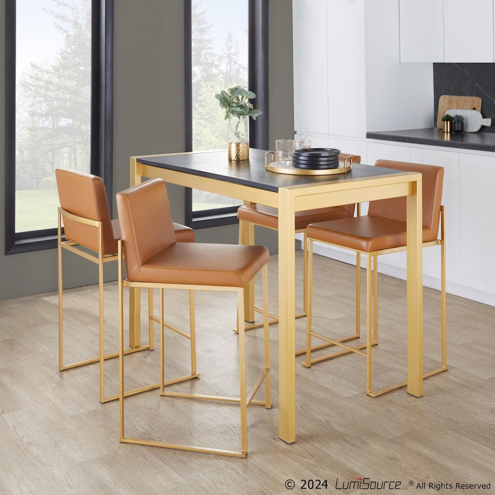 Fuji High Back 26" Fixed-Height Barstool - Set of 2. Picture 7