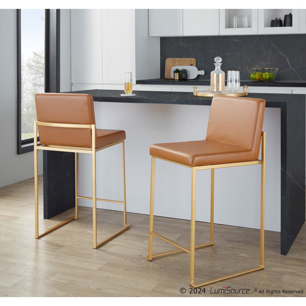 Fuji High Back 26" Fixed-Height Barstool - Set of 2. Picture 8