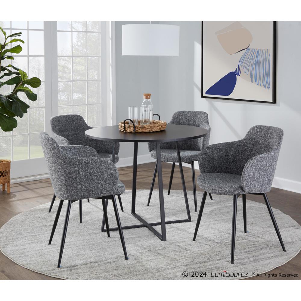 Black Metal, Black MDF Canary Cosmo Dining Table. Picture 5