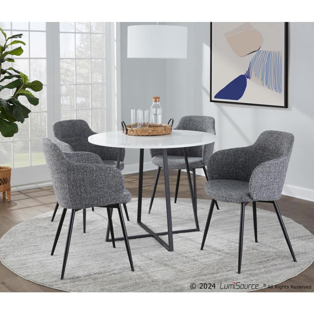 Black Metal, White MDF Canary Cosmo Dining Table. Picture 6