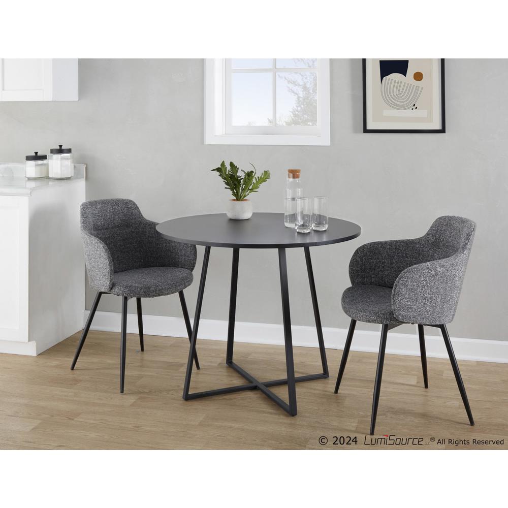 Black Metal, Black MDF Canary Cosmo Dining Table. Picture 6