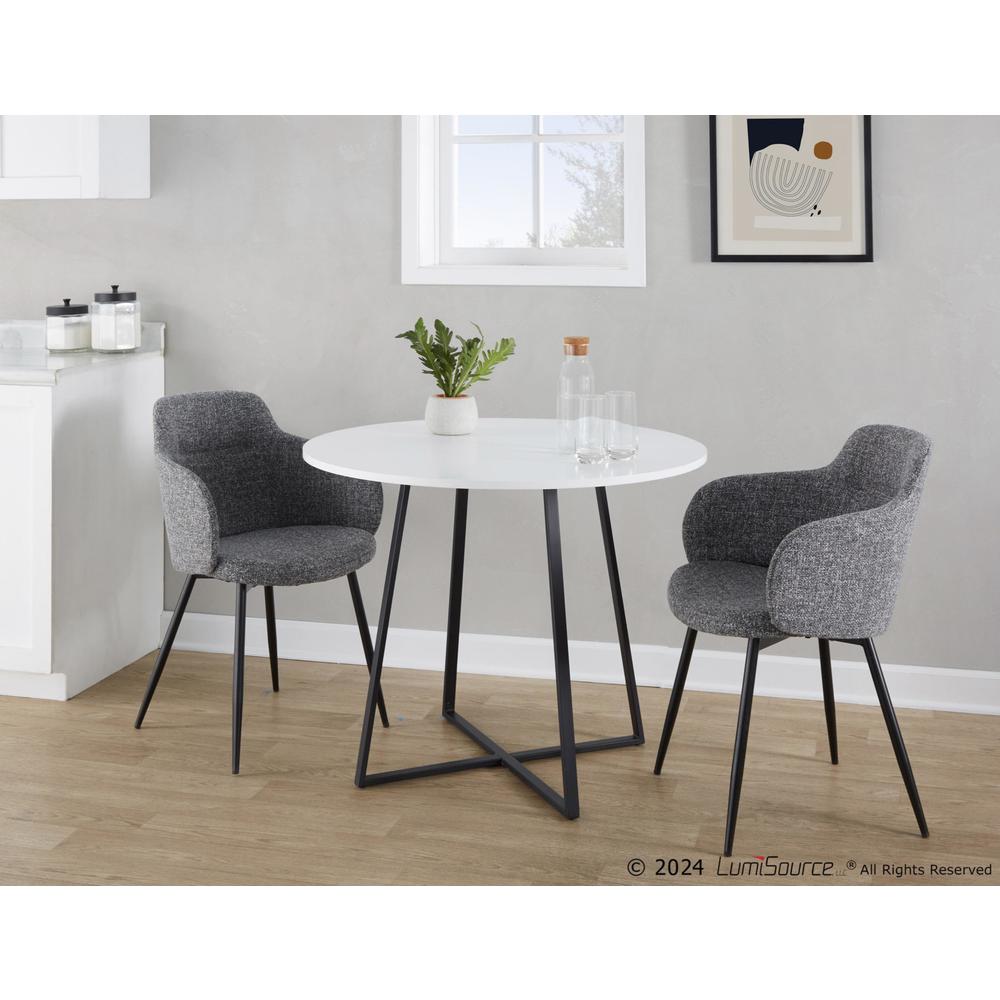 Black Metal, White MDF Canary Cosmo Dining Table. Picture 5