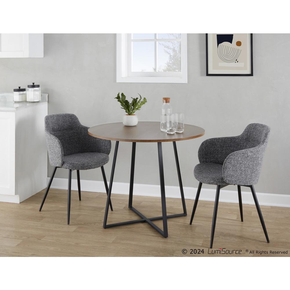 Black Metal, Walnut Wood Canary Cosmo Dining Table. Picture 6