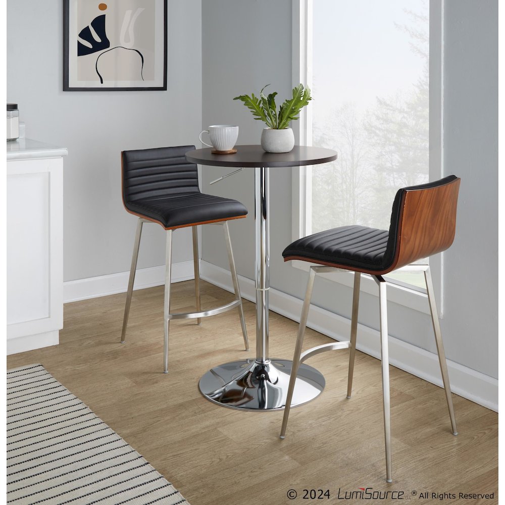 Mason Swivel Adjustable Counter Height Dining Set - 3 Piece. Picture 6