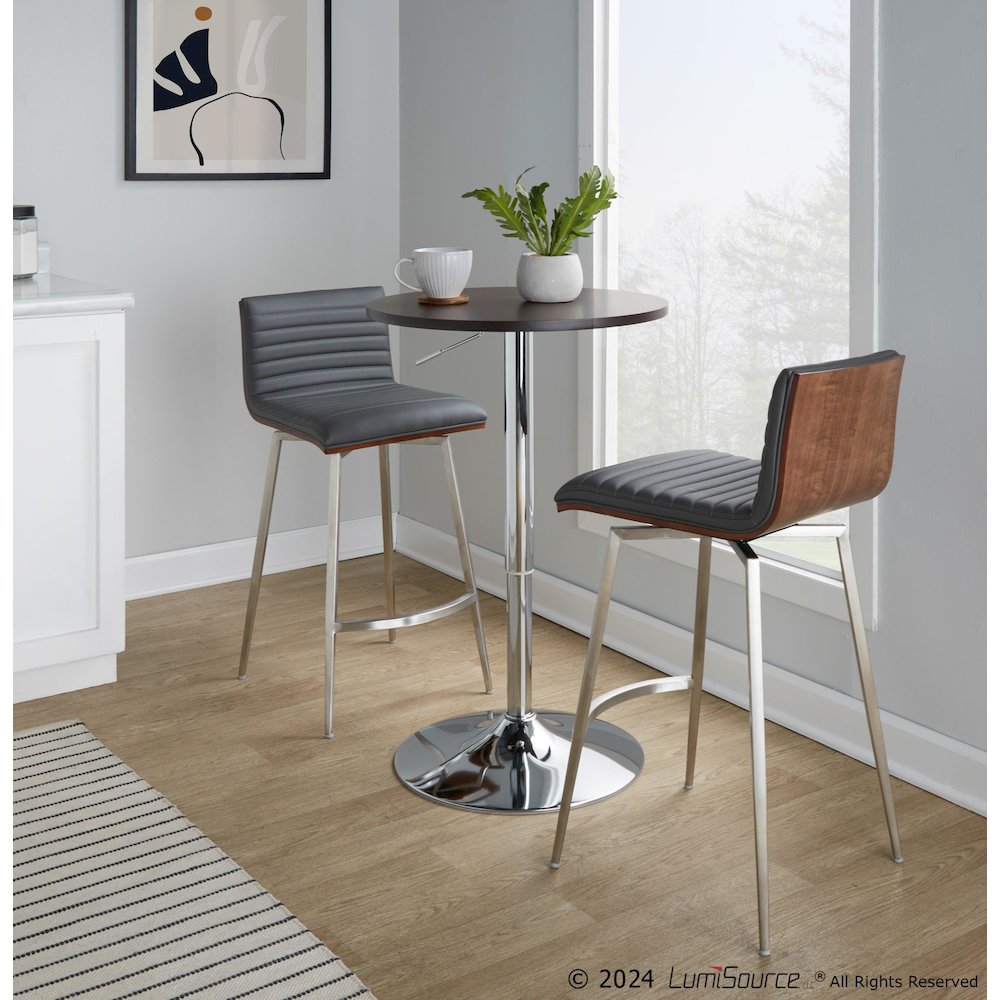 Mason Swivel Adjustable Counter Height Dining Set - 3 Piece. Picture 5