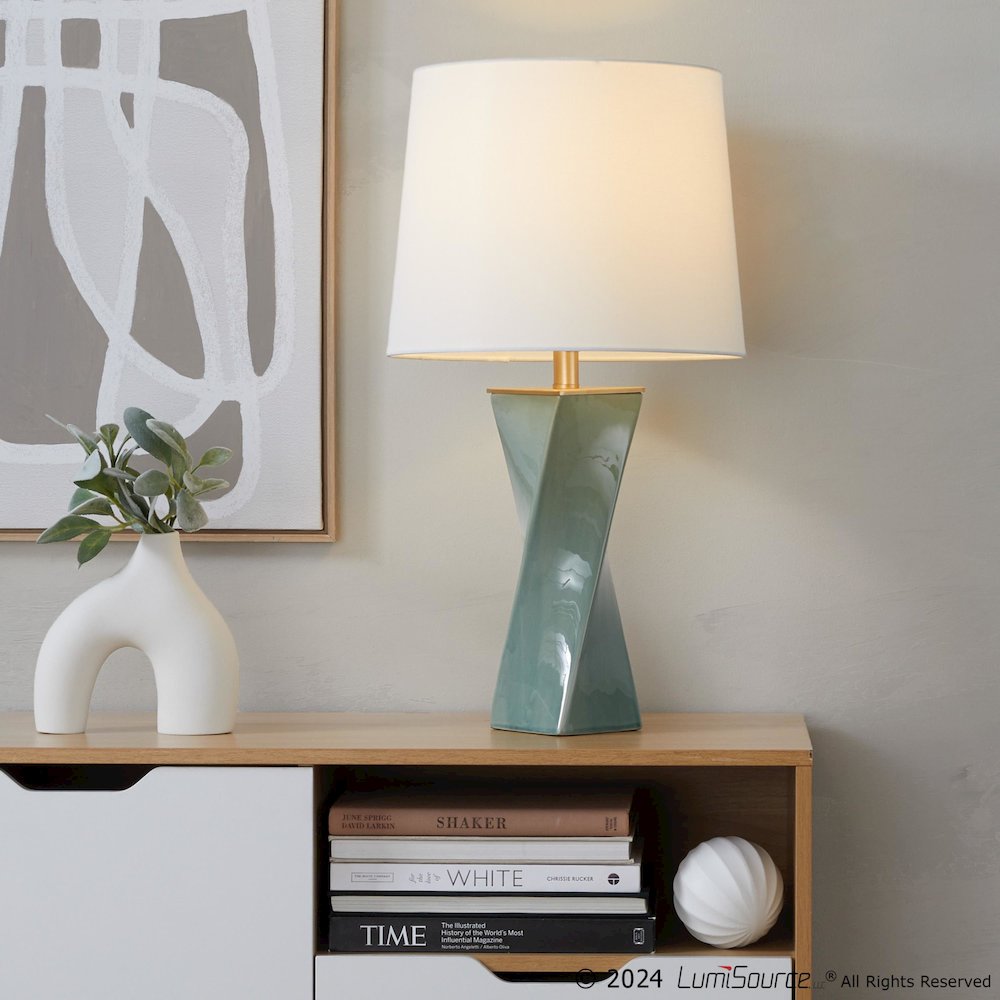 Curvo Square 27" Ceramic Table Lamp. Picture 6