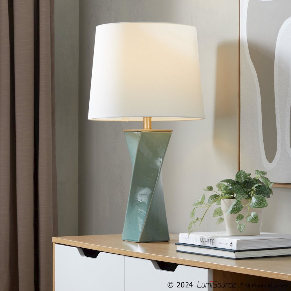 Curvo Square 27" Ceramic Table Lamp. Picture 5