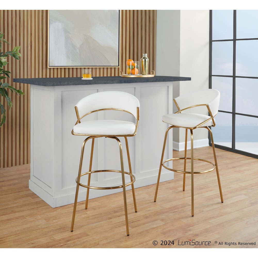 Jie 30" Fixed-Height Barstool - Set of 2. Picture 7