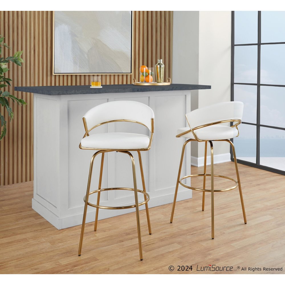 Jie 30" Fixed-Height Barstool - Set of 2. Picture 8