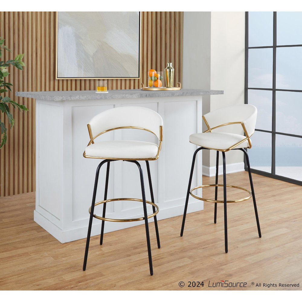 Jie 30" Fixed-Height Barstool - Set of 2. Picture 7