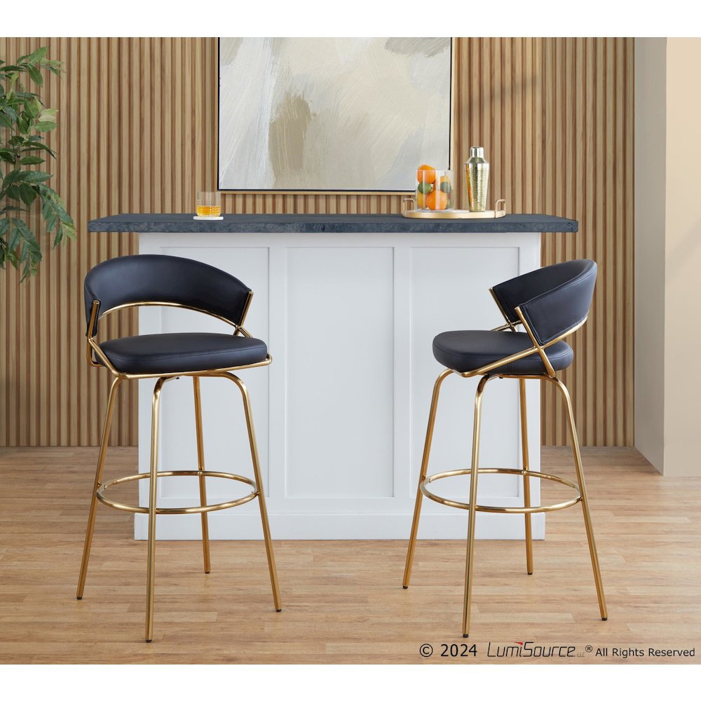 Jie 30" Fixed-Height Barstool - Set of 2. Picture 9