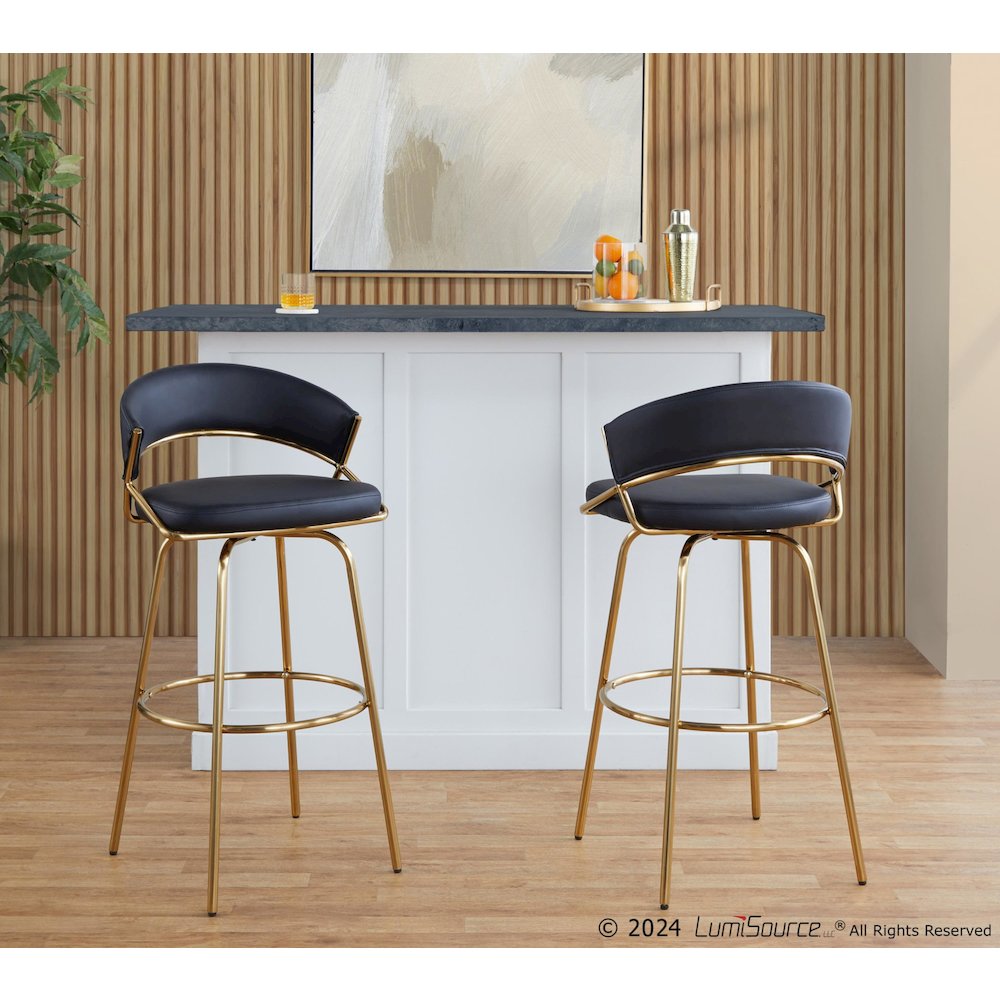 Jie 30" Fixed-Height Barstool - Set of 2. Picture 10