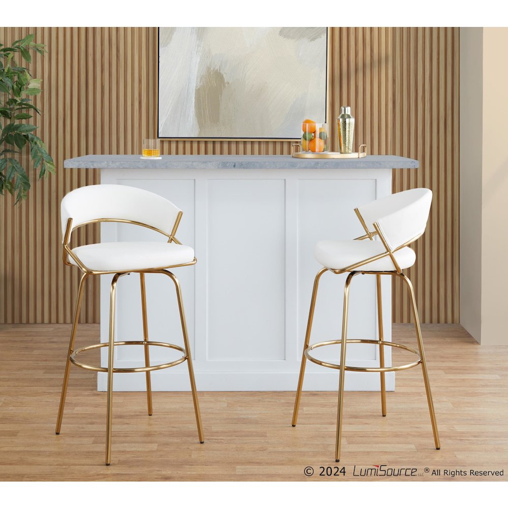 Jie 30" Fixed-Height Barstool - Set of 2. Picture 9
