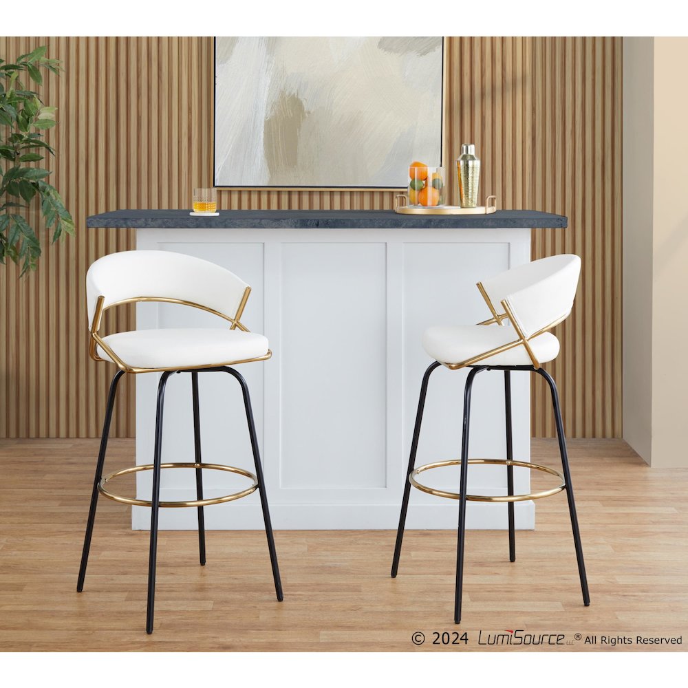 Jie 30" Fixed-Height Barstool - Set of 2. Picture 9