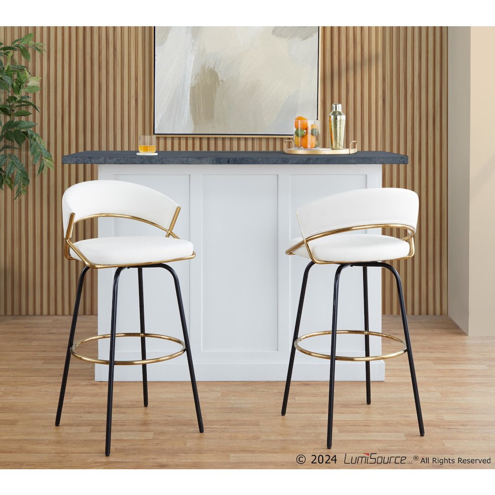 Jie 30" Fixed-Height Barstool - Set of 2. Picture 10