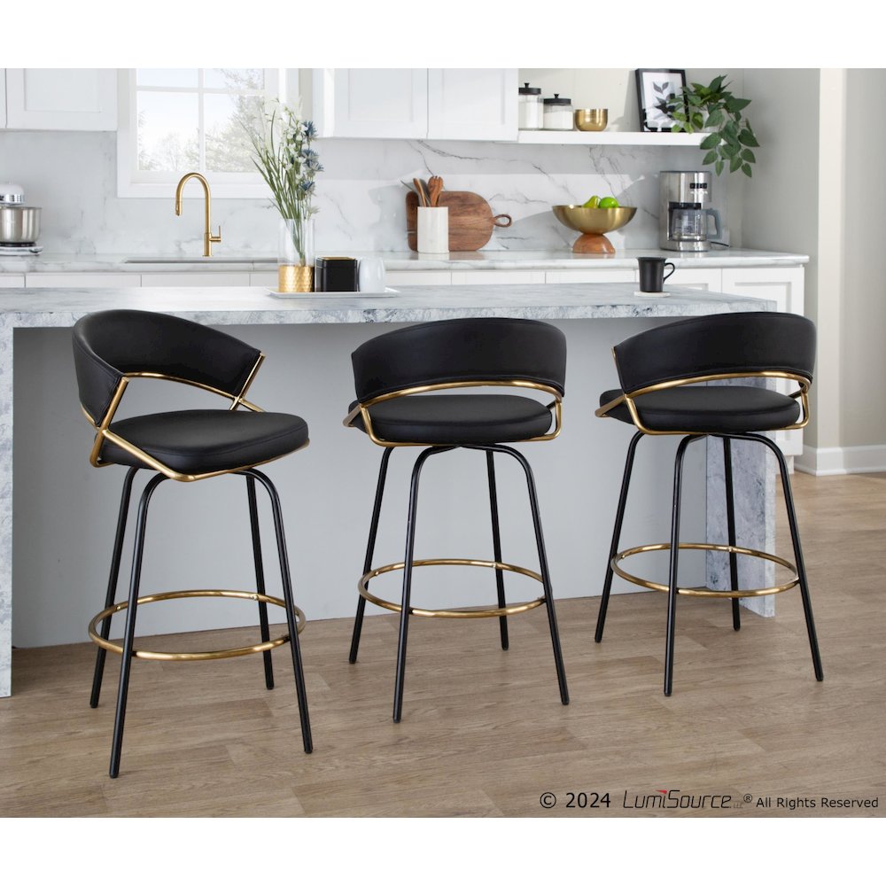 Jie 26" Fixed-Height Counter Stool - Set of 2. Picture 7