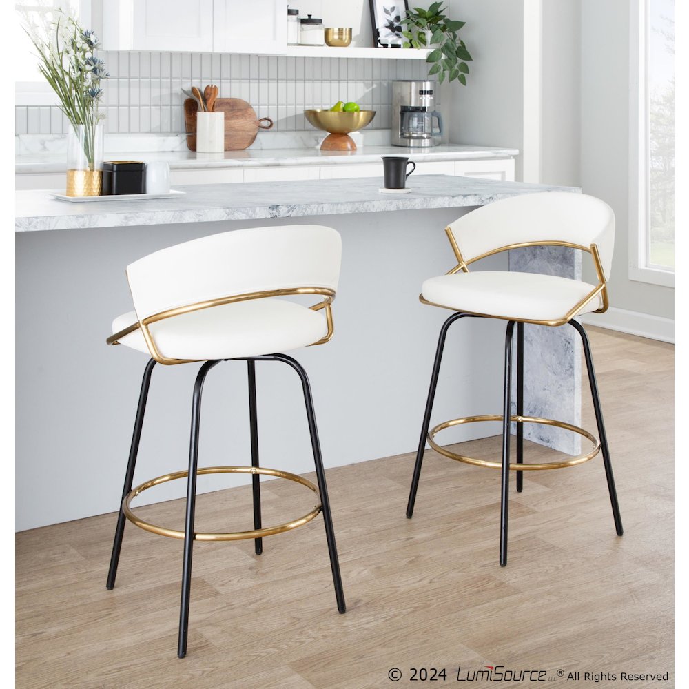 Jie 26" Fixed-Height Counter Stool - Set of 2. Picture 9