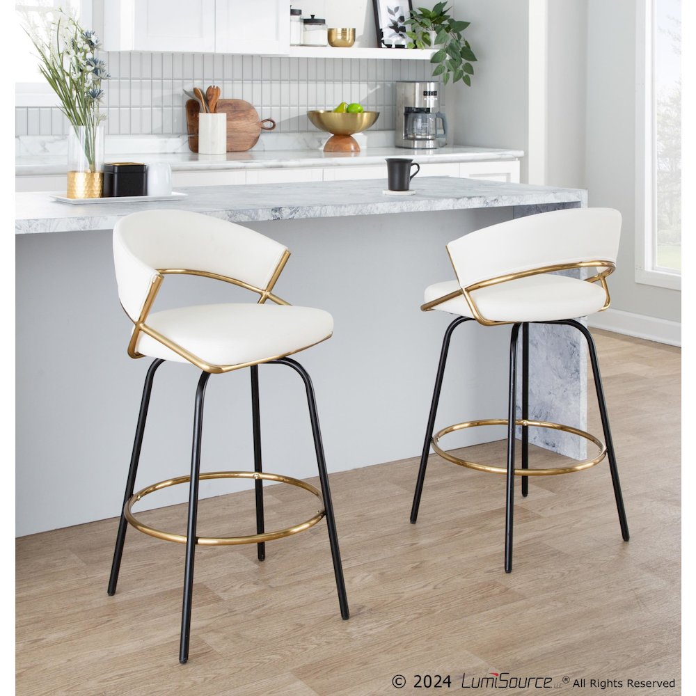 Jie 26" Fixed-Height Counter Stool - Set of 2. Picture 10